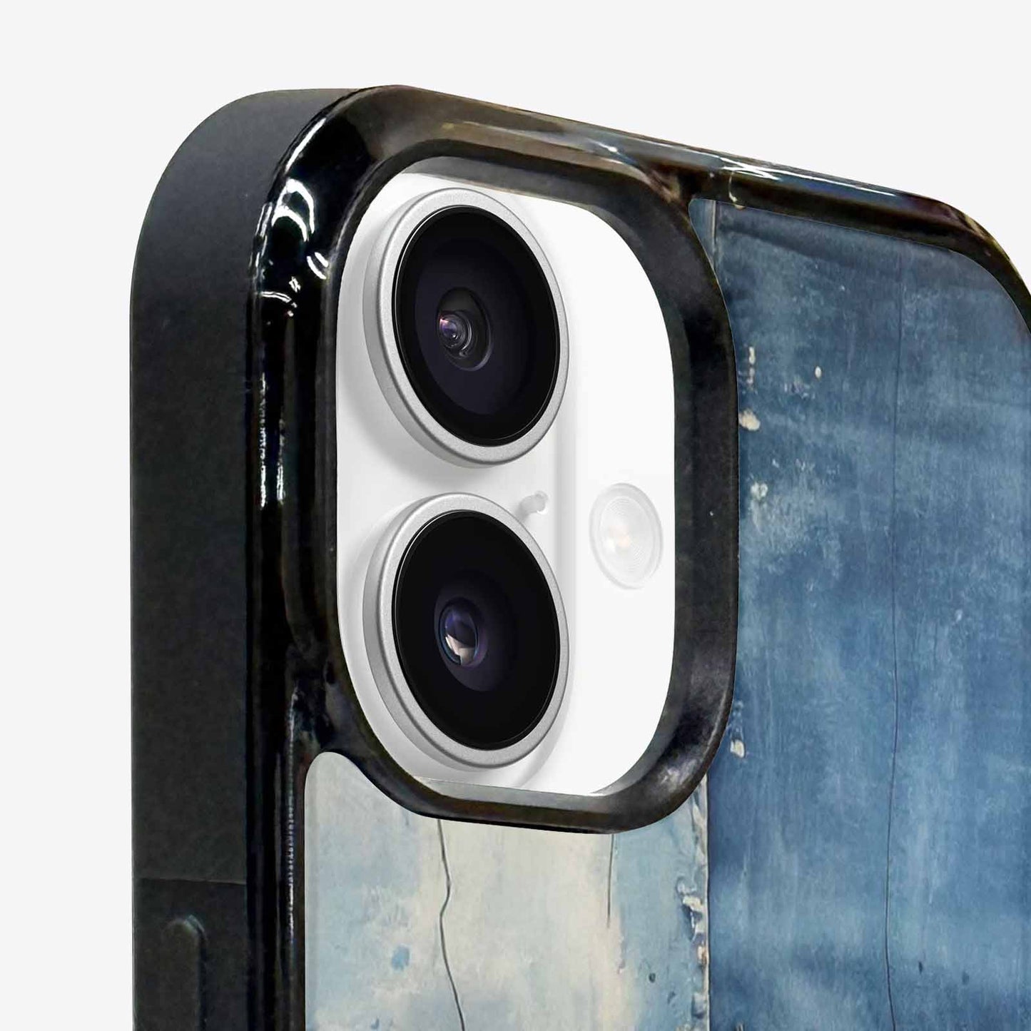 iPhone 16 Plus Case — Denim Distressed Textures Print Edge To, Original Design Phone Case