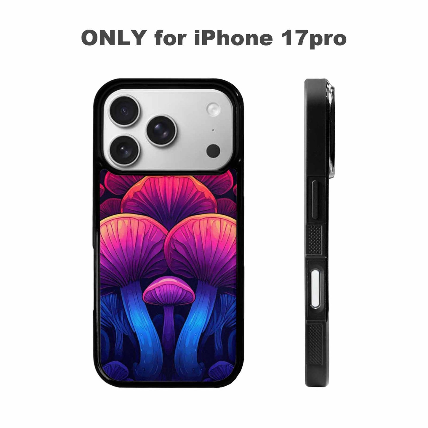 iPhone 17 Pro Case — Psychedelic Mushroom Cartoon Pattern Cartoon Cute, Custom Print Case Cover