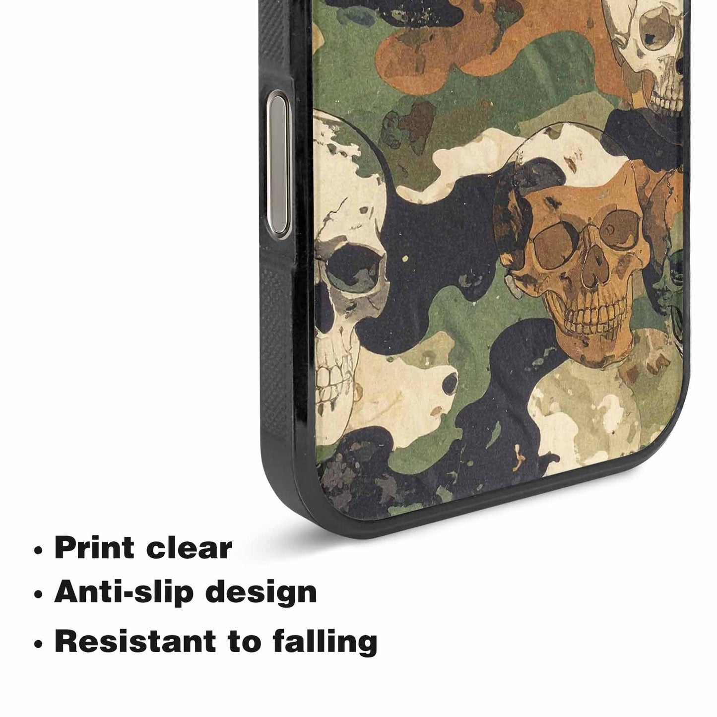 iPhone 16 Pro Max Case — Military Camo Texture Combined With Distressed, Custom Designed Case Cover