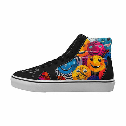 MEN'S Smiley Faces High Top Canvas Wallpaper Art Custom Sneakers