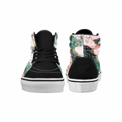 WOMEN'S Marble Stone Texture High Top Canvas Cottagecore Custom Shoes