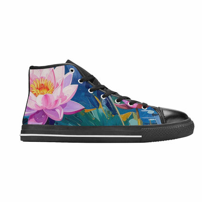 MEN'S Monet-Style Impressionist Water High Top Canvas Cottagecore Sneakers