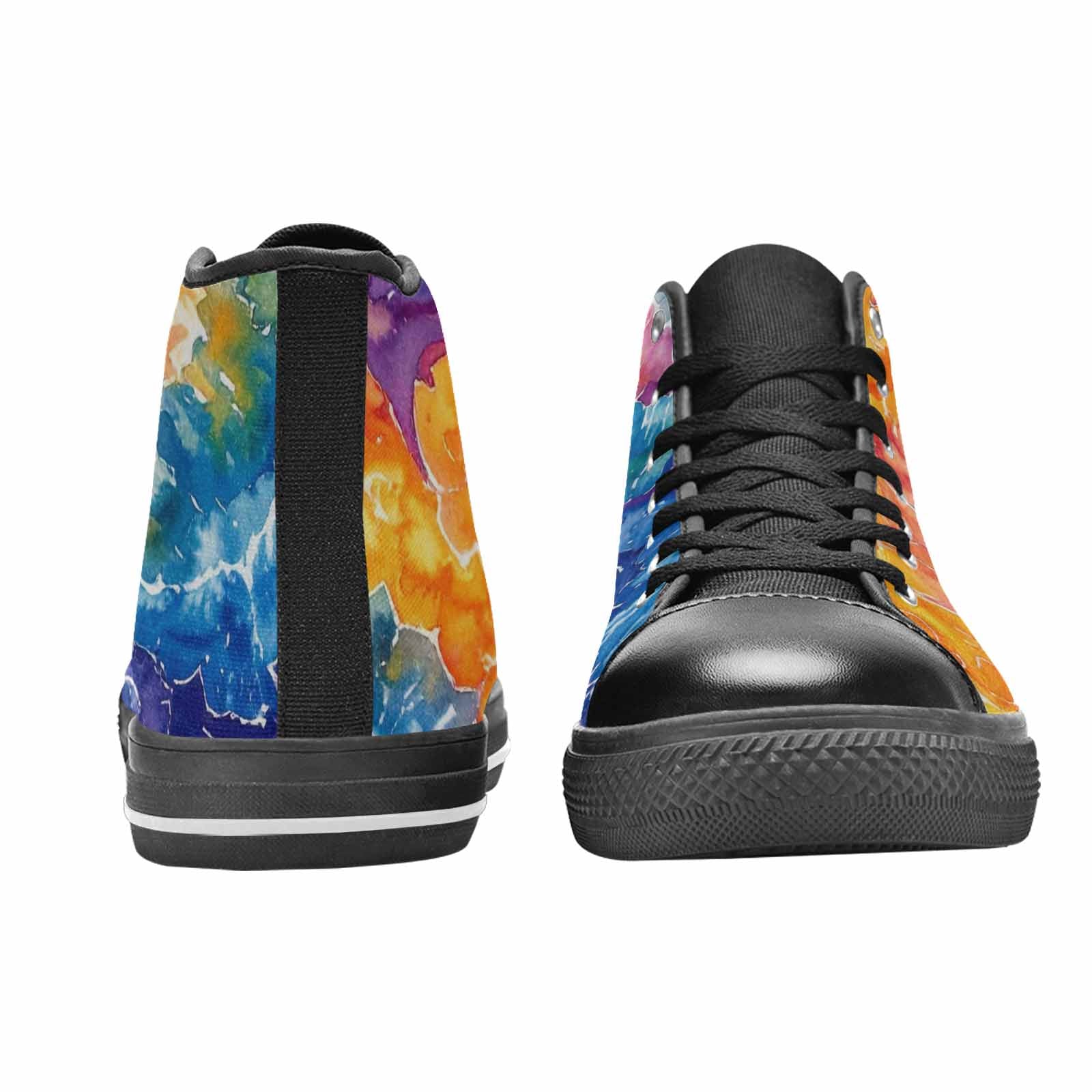 MEN'S Tie Dye Swirl High Top Canvas Wallpaper Art Custom Shoes