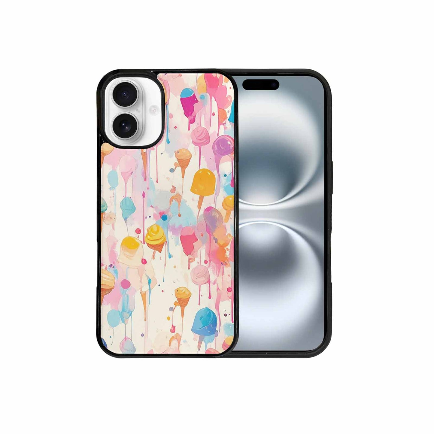 iPhone 16 Plus Case — Ice Cream Motif Ice Cream Motifs, Custom Art Phone Cover