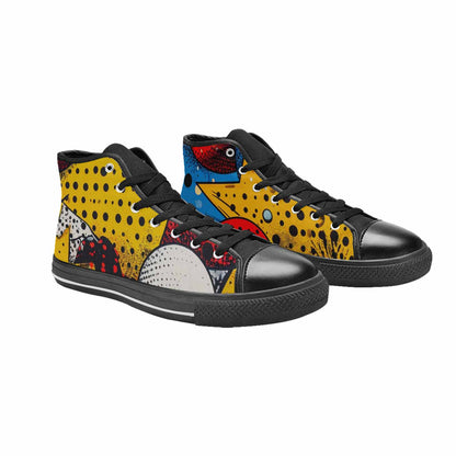 MEN'S Comic Book Halftone High Top Canvas Grunge Custom Shoes