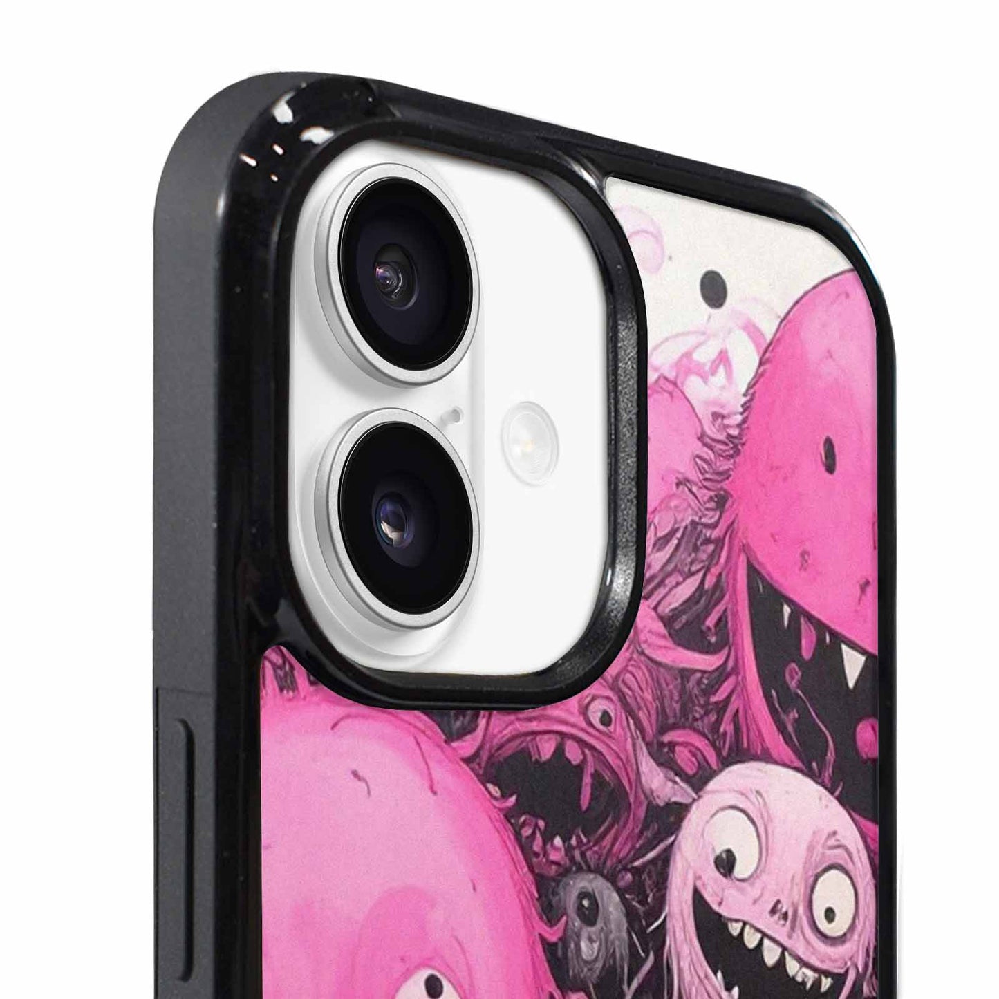iPhone 17 Case — Black &amp; Pink Ink Cartoon Cute, Personalized Phone Case