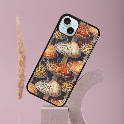 iPhone 15 Plus Case — Mushrooms Pattern Hundreds Of, Custom Art Phone Cover