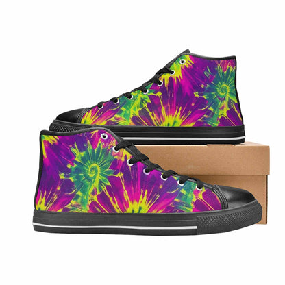 WOMEN'S Tie Dye - High Top Canvas Grunge Custom Sneakers