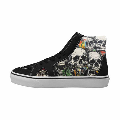 MEN'S Rainbow From Skull S High Top Canvas Grunge Custom Shoes