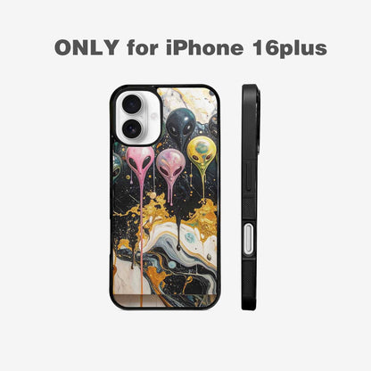 iPhone 16 Plus Case — Aliens Marblemelting Aliens Pa, Custom Phone Case