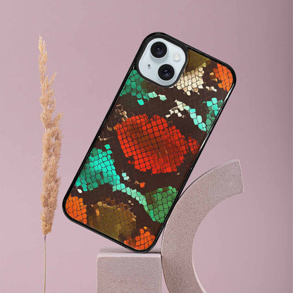 iPhone 15 Plus Case — Snake Print Dark Seamless Pattern Vibrant, Original Design Phone Case