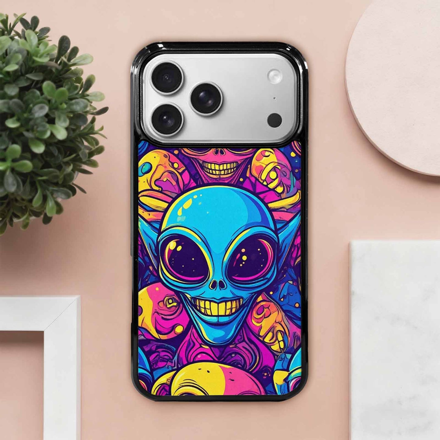 iPhone 17 Pro Max Case — Alien Ufo Cartoon Art Alien Scifi, Unique Phone Case Design