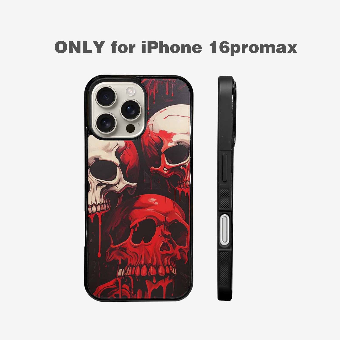 iPhone 16 Pro Max Case — 1000\'s Of Skulls Overlapping Eachother Everywhere, Custom Print Case Cover