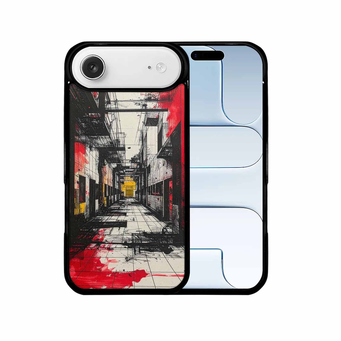 iPhone 17 Air Case — Black Red Ink Liminal Space Galaxy, Original Design Phone Case