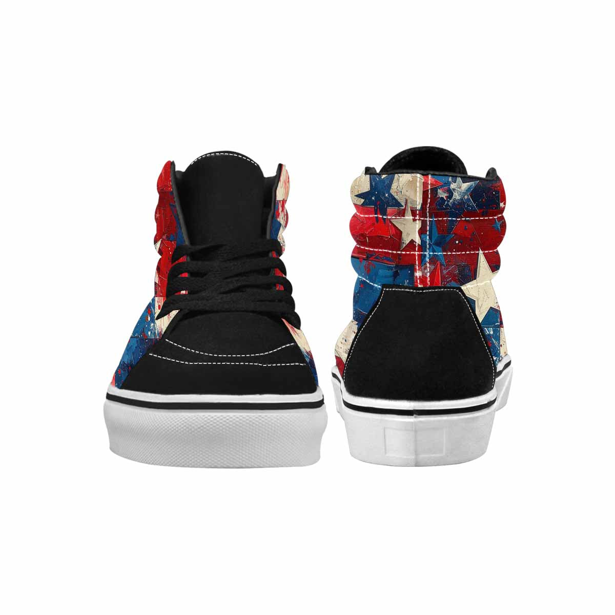 MEN'S Patriotic Stars Stripes High Top Canvas Vibrant Chaos Sneakers