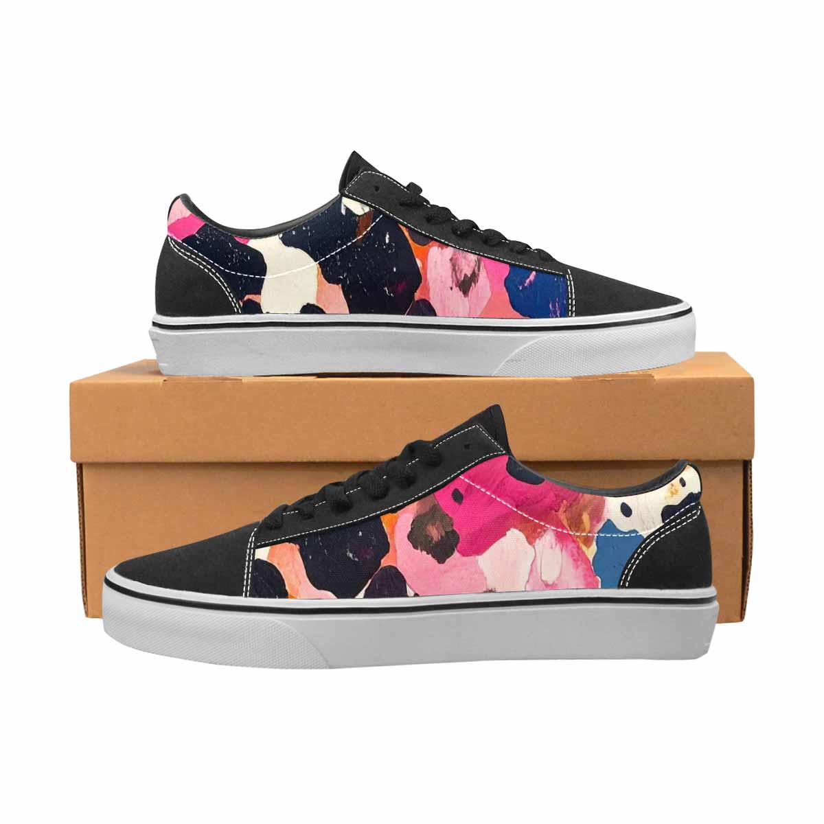WOMEN'S Cow Animal Print Canvas Lace-Up Cottagecore Custom Shoes