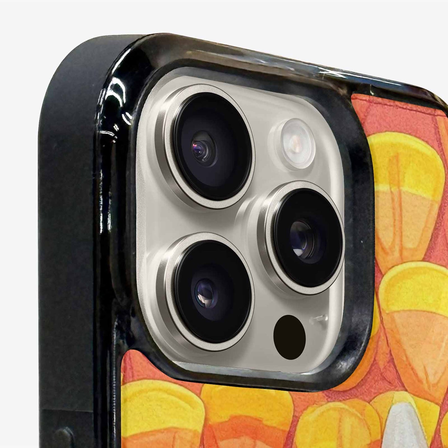 iPhone 16 Pro Max Case — Candy Corn Shapes In Bright Orange, Custom Designed Case Cover