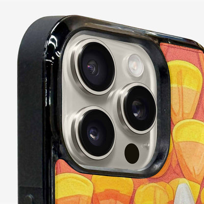 iPhone 16 Pro Max Case — Candy Corn Shapes In Bright Orange, Custom Designed Case Cover