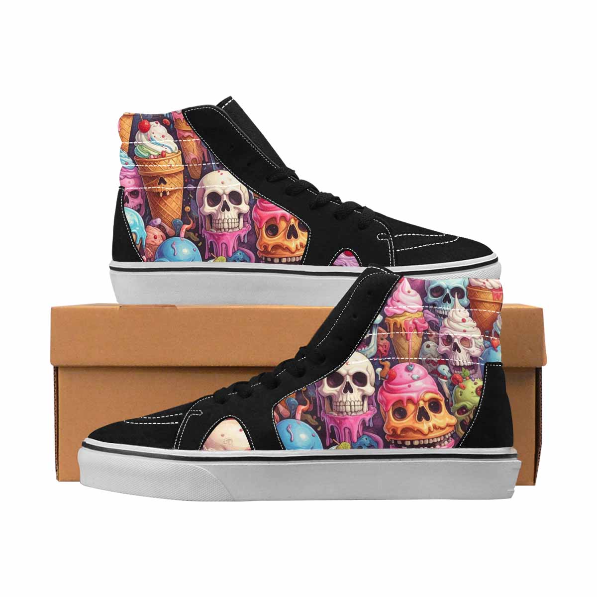 MEN'S Skulls High Top Canvas Boutique Aesthetic All Over Print Shoes
