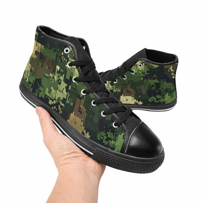 MEN'S Military Camouflage Blotch High Top Canvas Cottagecore Custom Shoes