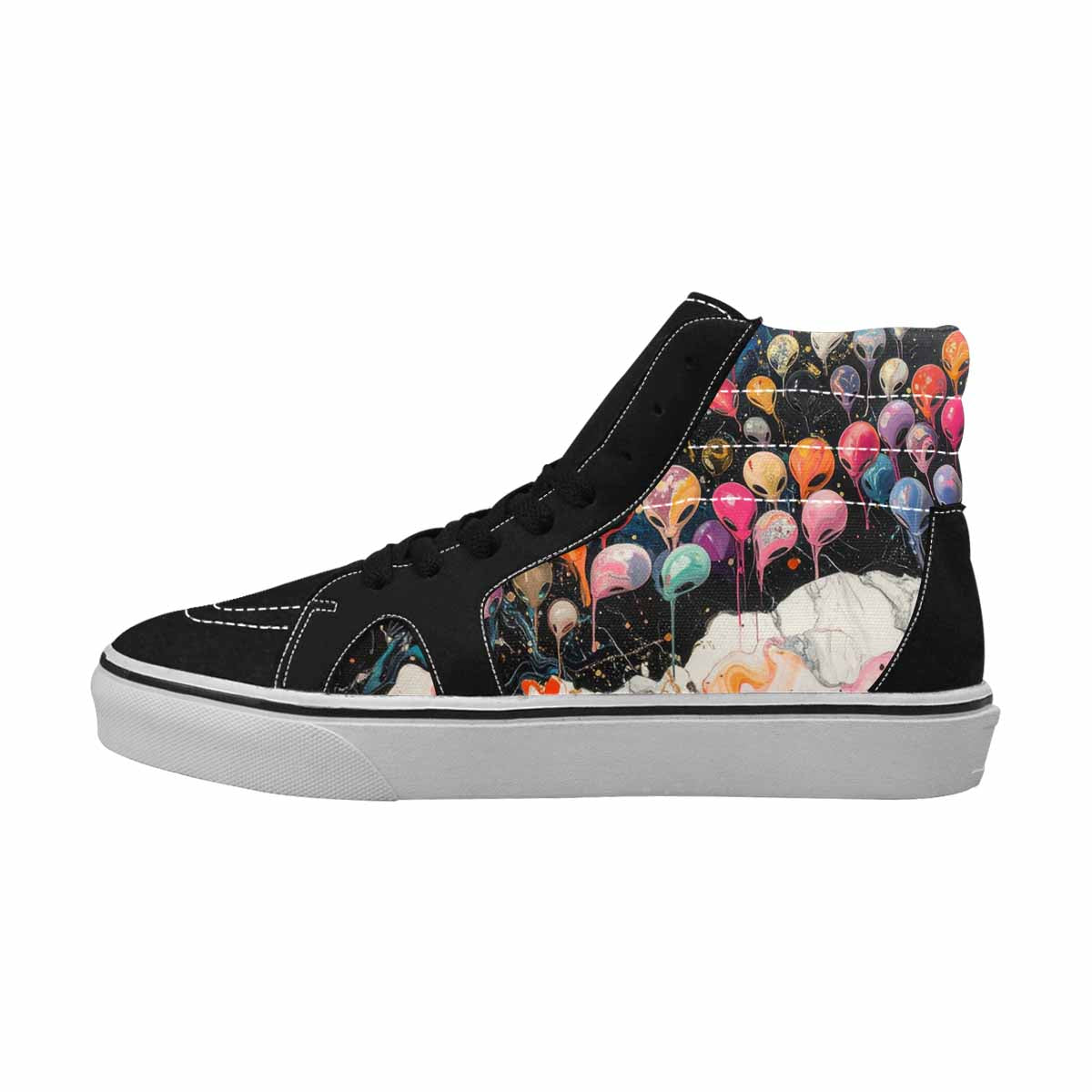MEN'S Aliens  Marble Aliens High Top Canvas Melting Art Custom Sneakers