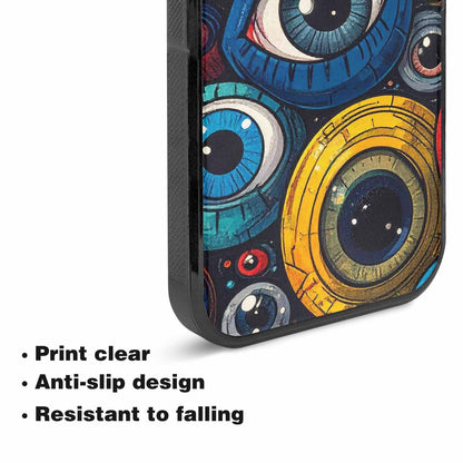 iPhone 15 Plus Case — Cartoon Eyeballs, Custom Printed Phone Case