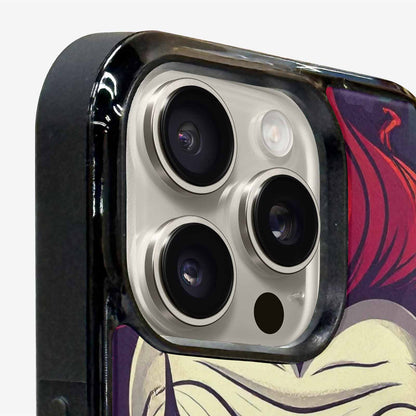iPhone 16 Pro Max Case — Evil Circus Heads Faces Overlapping Patterns, Custom Phone Case
