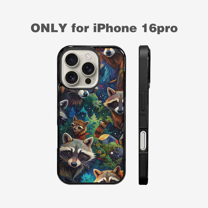 iPhone 16 Pro Case — Raccoon Bandit Raccoon Bandit Pattern Hundreds, Custom Print Case Cover