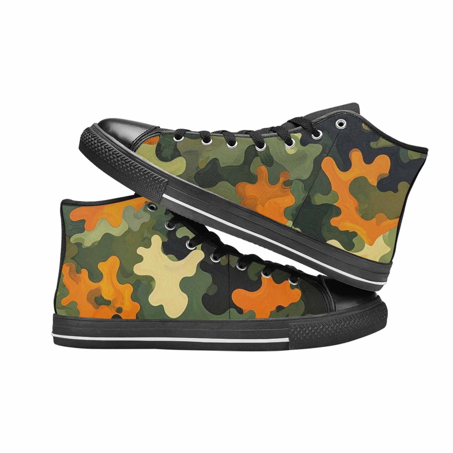 WOMEN'S Military Camouflage Blotch High Top Canvas Y2K Custom Sneakers