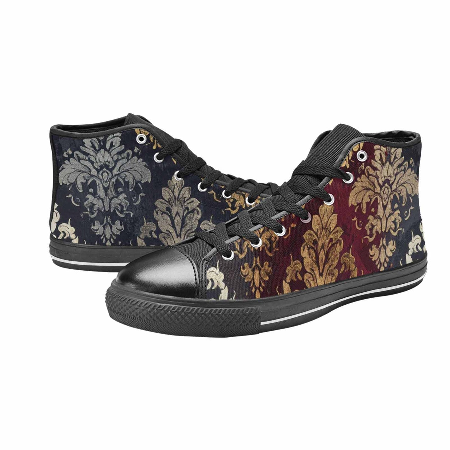 WOMEN'S Damask Ornamental Wallpaper High Top Canvas Cottagecore Custom Shoes