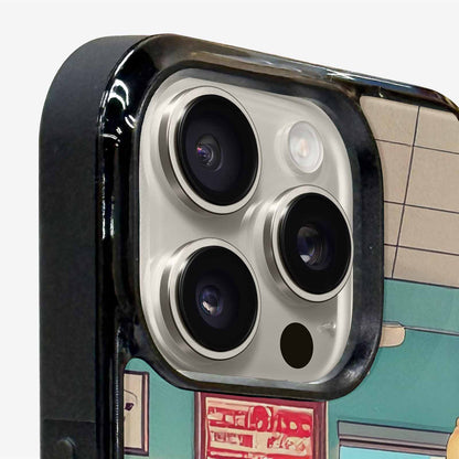 iPhone 16 Pro Max Case — 1950s Diner Cartoon Art Pattern, Original Design Phone Case