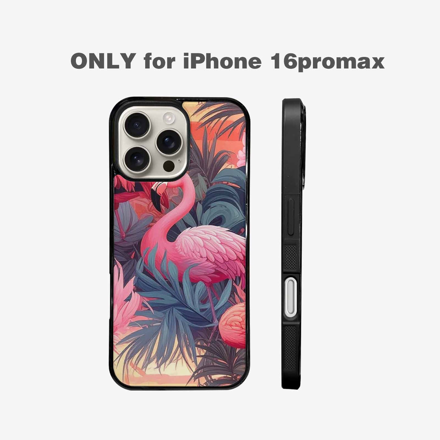 iPhone 16 Pro Max Case — Flamingo Tropical Flamingo Tropical Pattern Hundreds, Custom Art Phone Cover