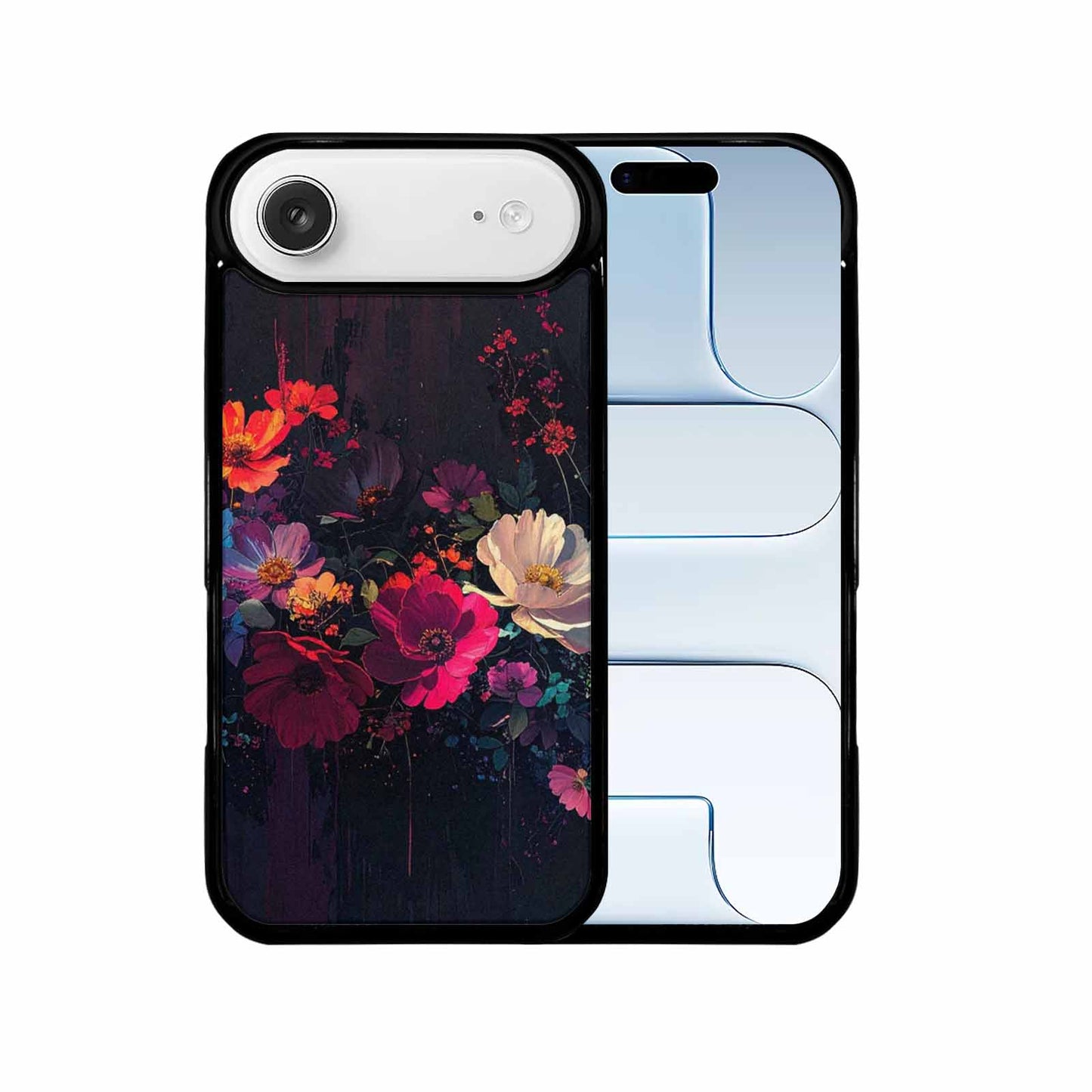 iPhone 17 Air Case — Shadowy Glitch Floral Pattern Hundreds Floral, Custom Phone Case