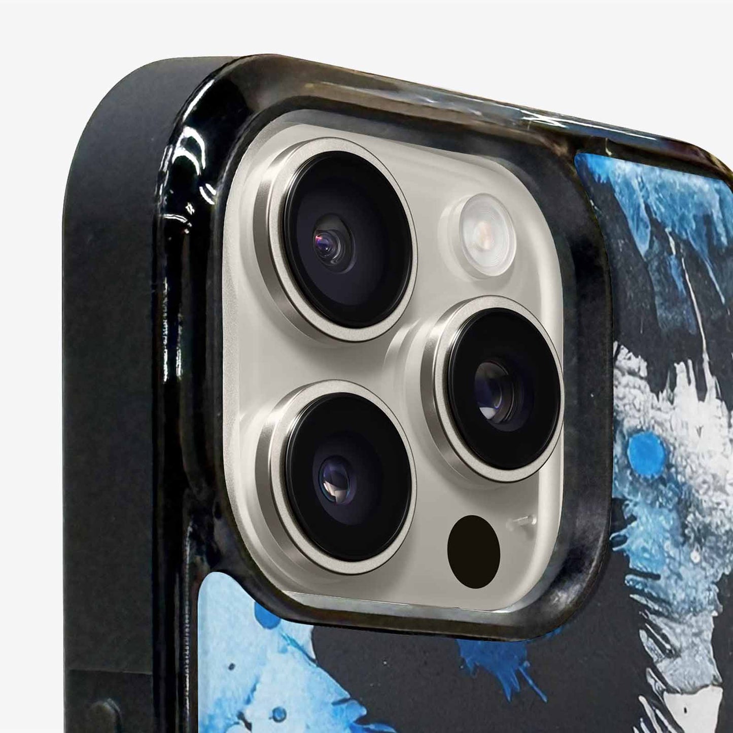 iPhone 16 Pro Max Case — Animal Print Black Blue Ink Animal, Custom Printed Phone Case