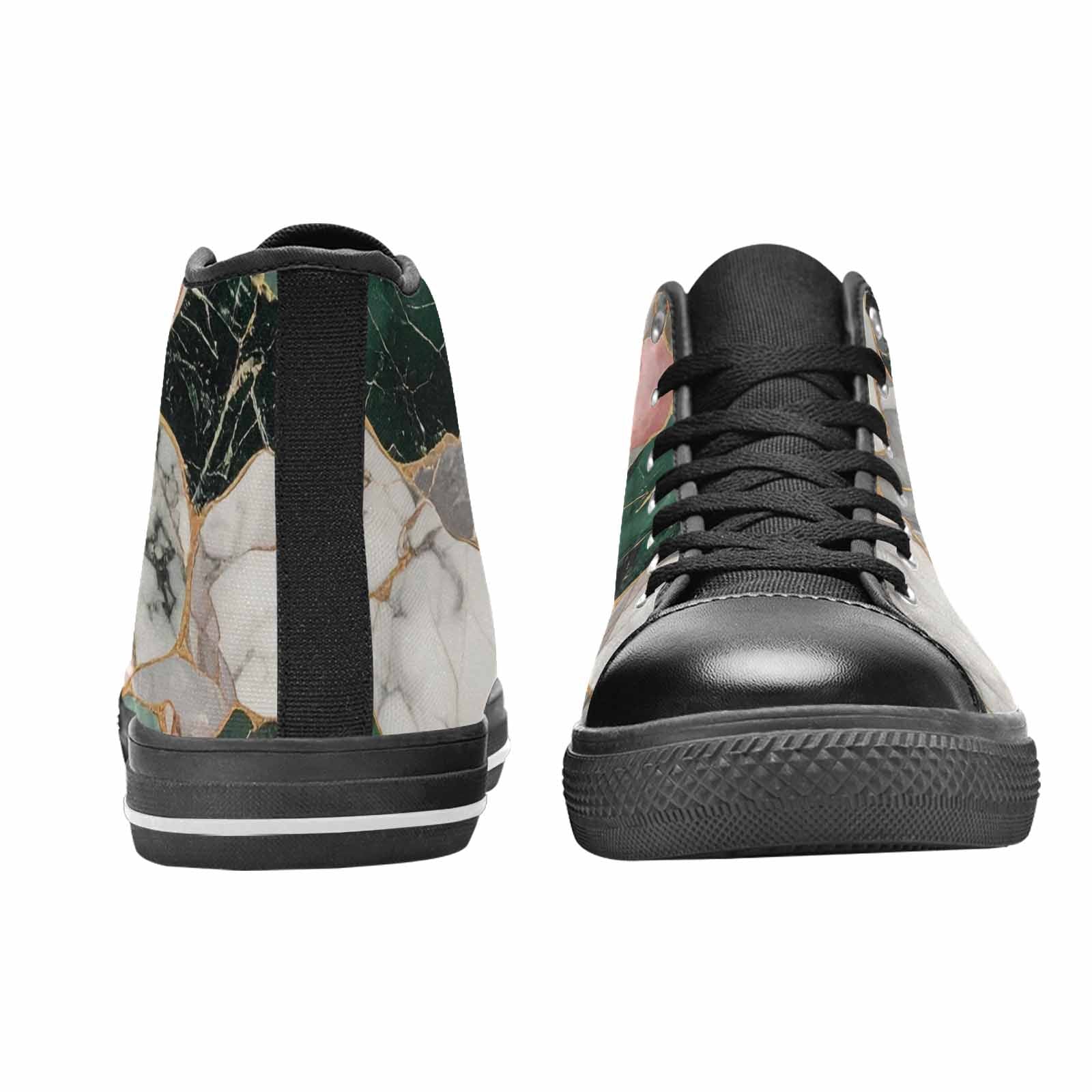 WOMEN'S Marble Stone Texture High Top Canvas Surreal Custom Sneakers