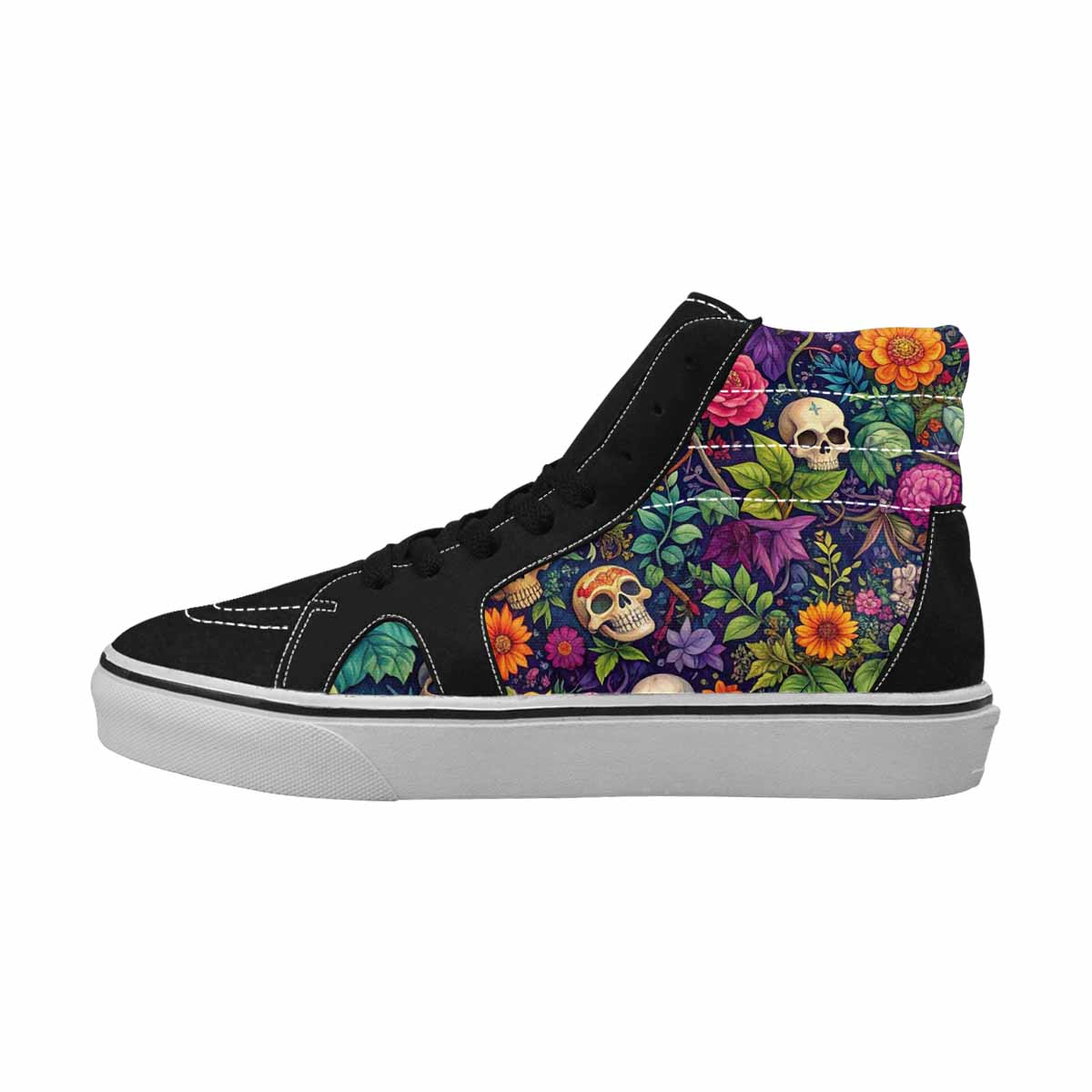 MEN'S Skulls  Botanical Skulls High Top Canvas Dark Academia Custom Sneakers