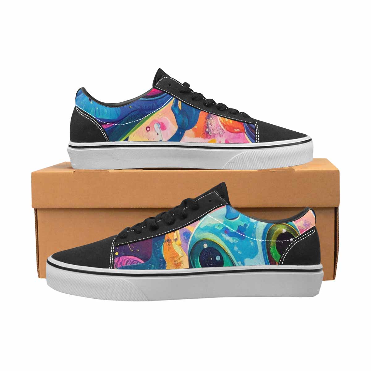 MEN'S Cartoon Alien Characters Canvas Lace-Up Neon Fantasy Shoes