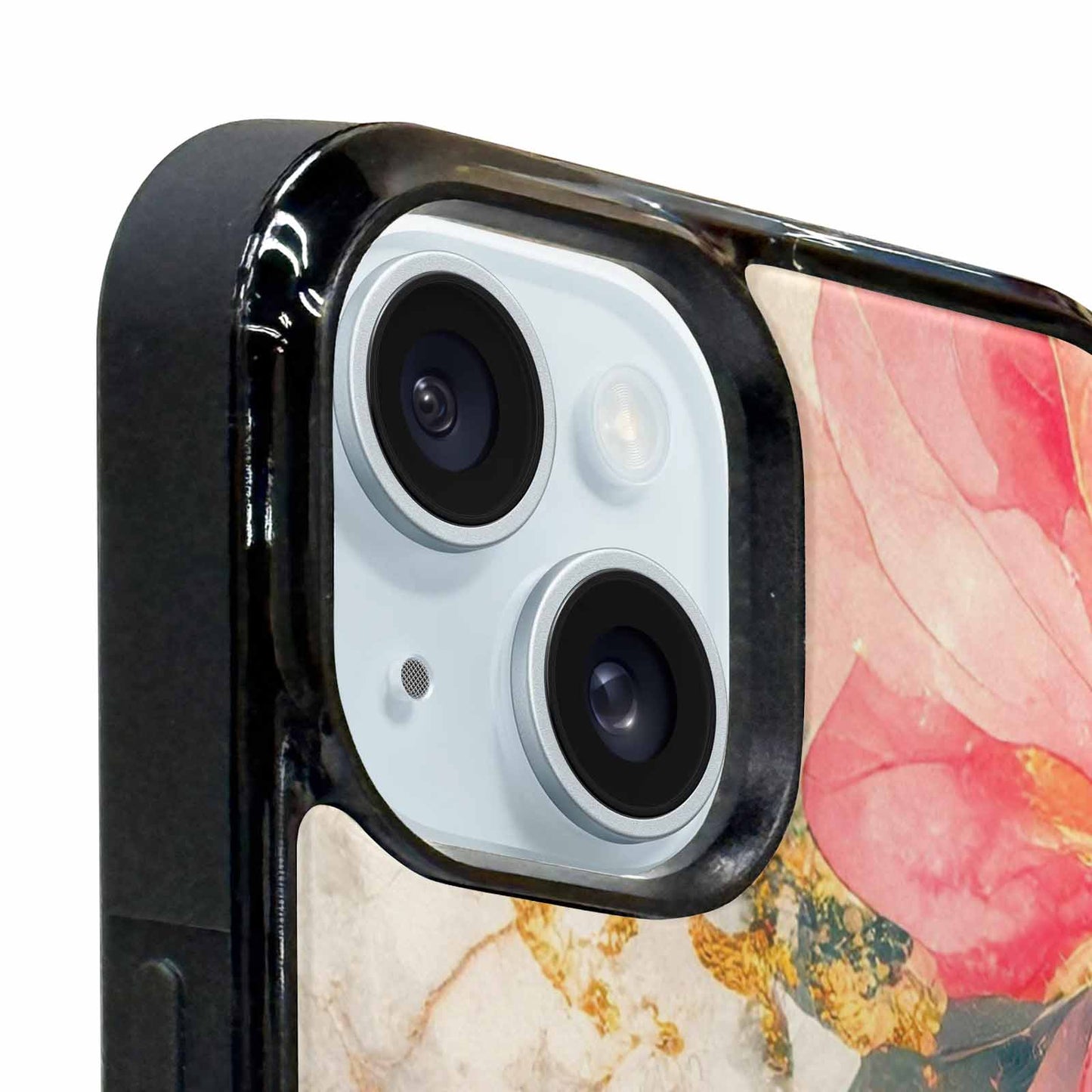 iPhone 15 Plus Case — Marble Floral, Custom Print Case Cover
