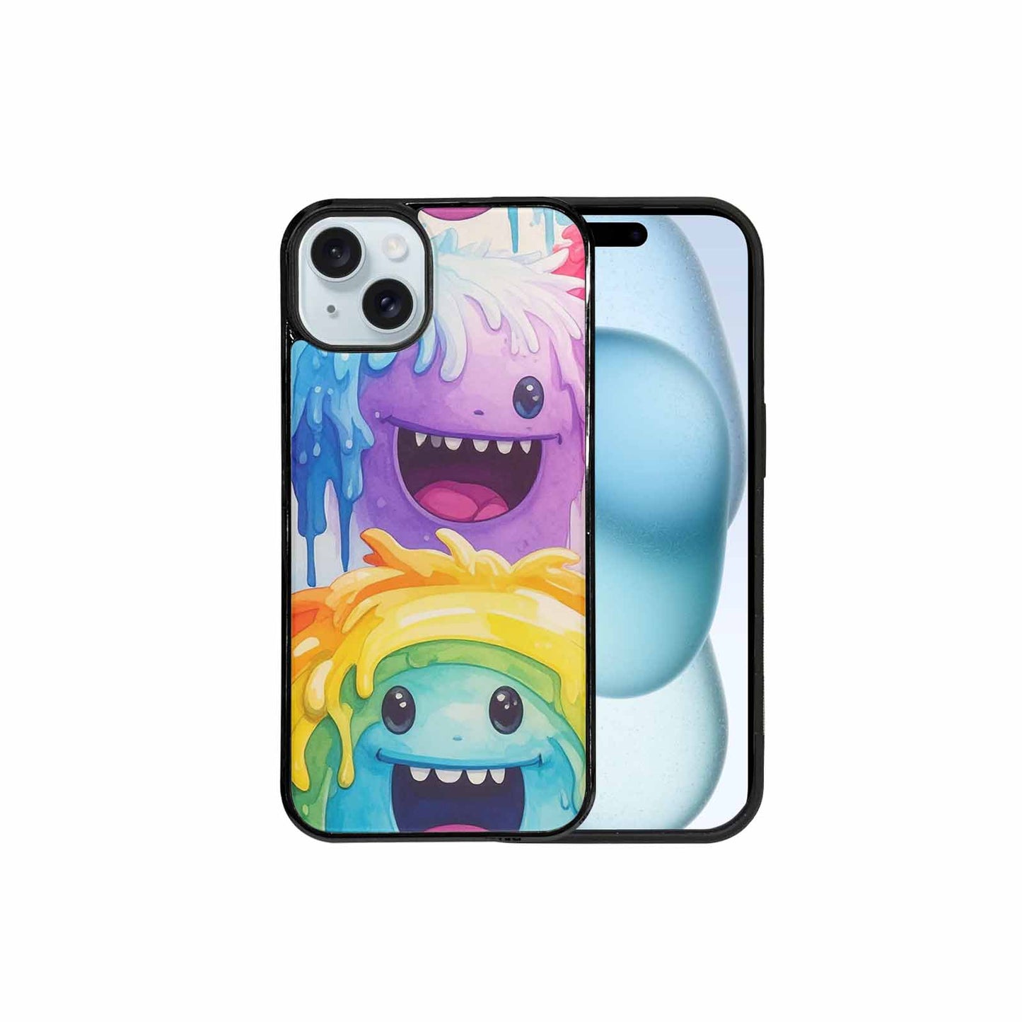iPhone 15 Plus Case — Rainbow Sherbet Monster, Unique Phone Case Design