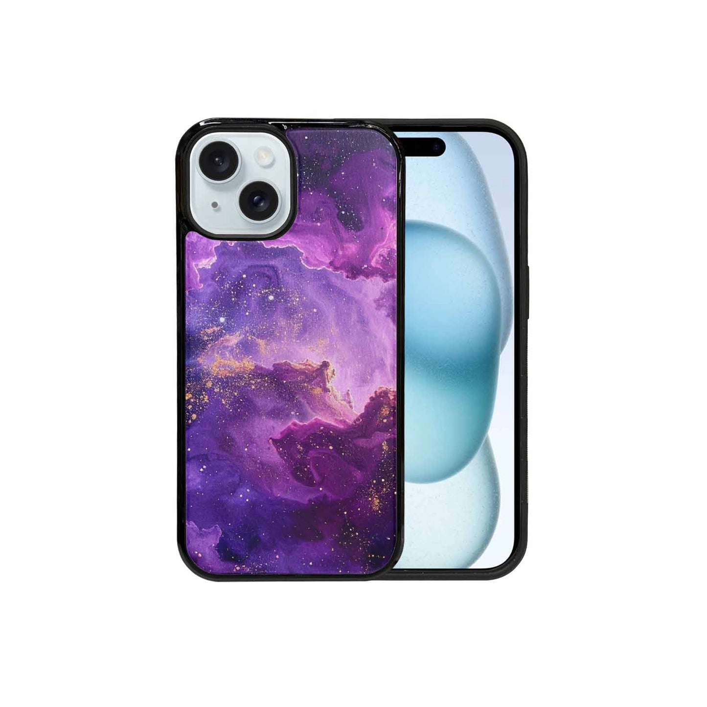 iPhone 15 Case — Purple Color Tones Nebula Texture With, Original Design Phone Case