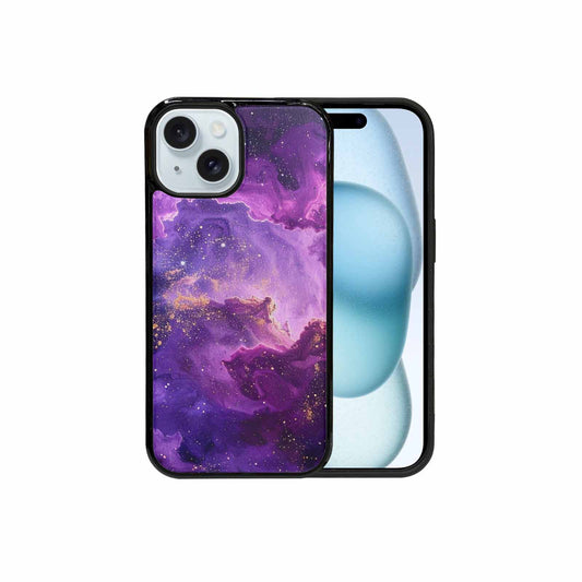 iPhone 15 Case — Purple Color Tones Nebula Texture With, Original Design Phone Case