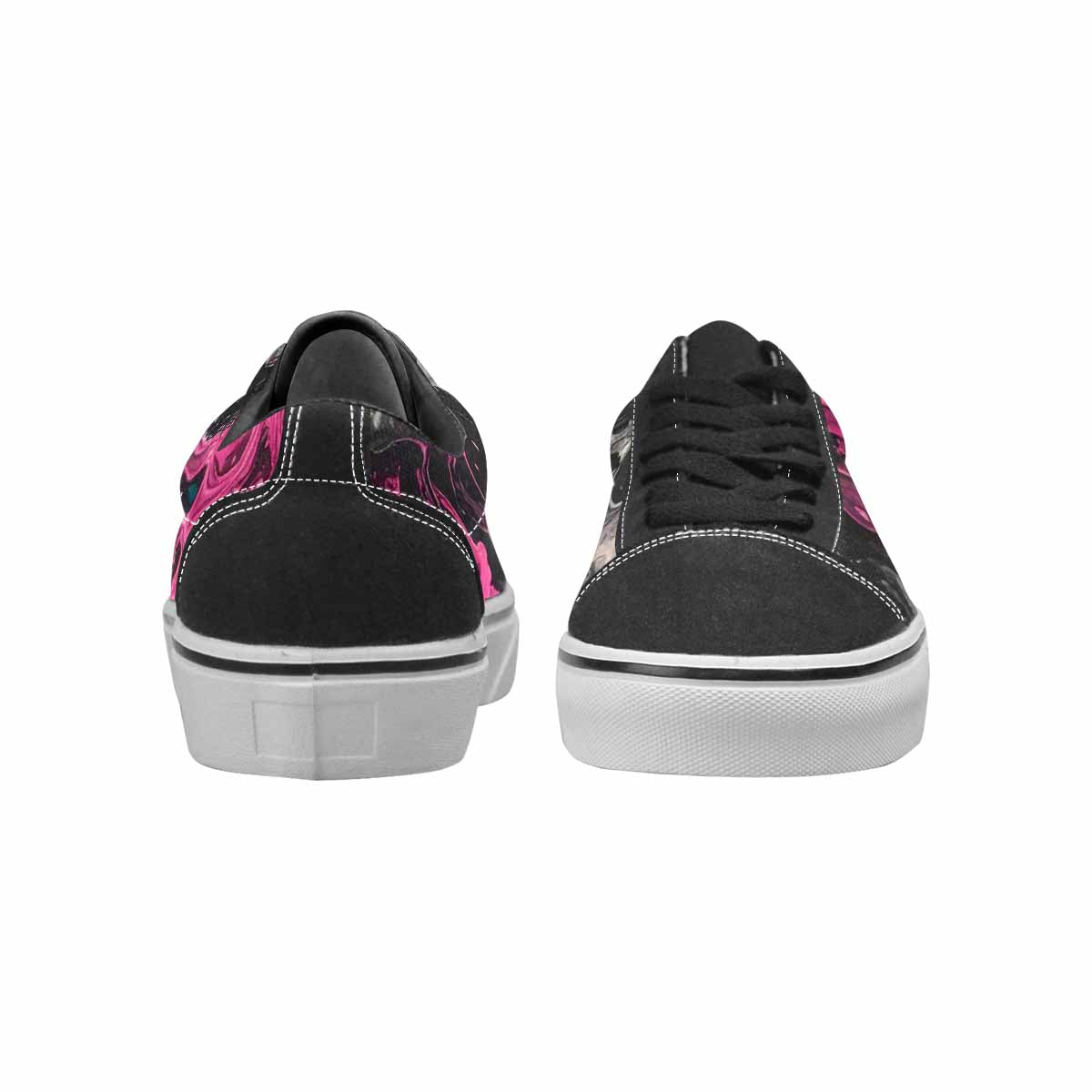 WOMEN'S Rainbow From Skull S Lace-Up Canvas Dark Academia Custom Sneakers