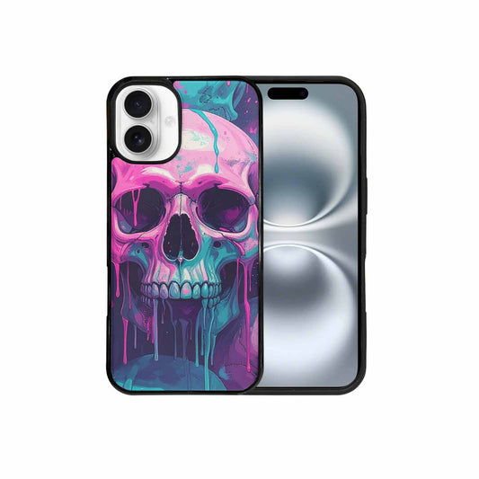 iPhone 16 Plus Case — 1000\'s Of Skulls Overlapping Each Other, Custom Designed Case Cover