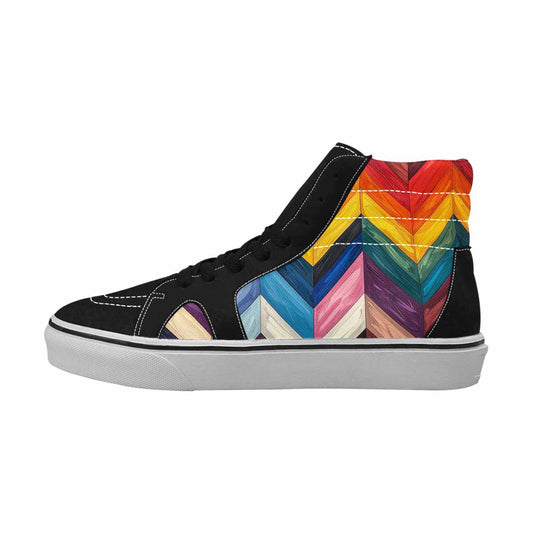 MEN'S Progress Pride Flag High Top Canvas Dark Academia Sneakers