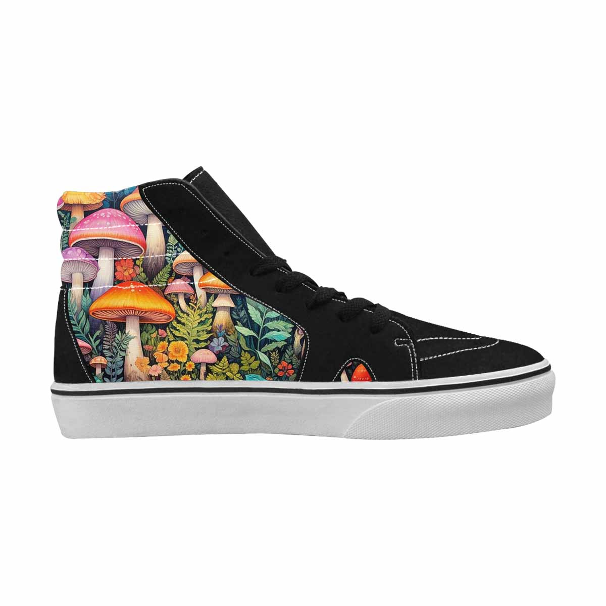 MEN'S Mushrooms  Botanical Mushrooms High Top Canvas Vibrant Chaos Custom Sneakers