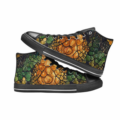MEN'S Snake Skin Reptile High Top Canvas Aesthetic Custom Shoes