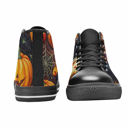 WOMEN'S Halloween High Top Canvas Wallpaper Art Custom Sneakers