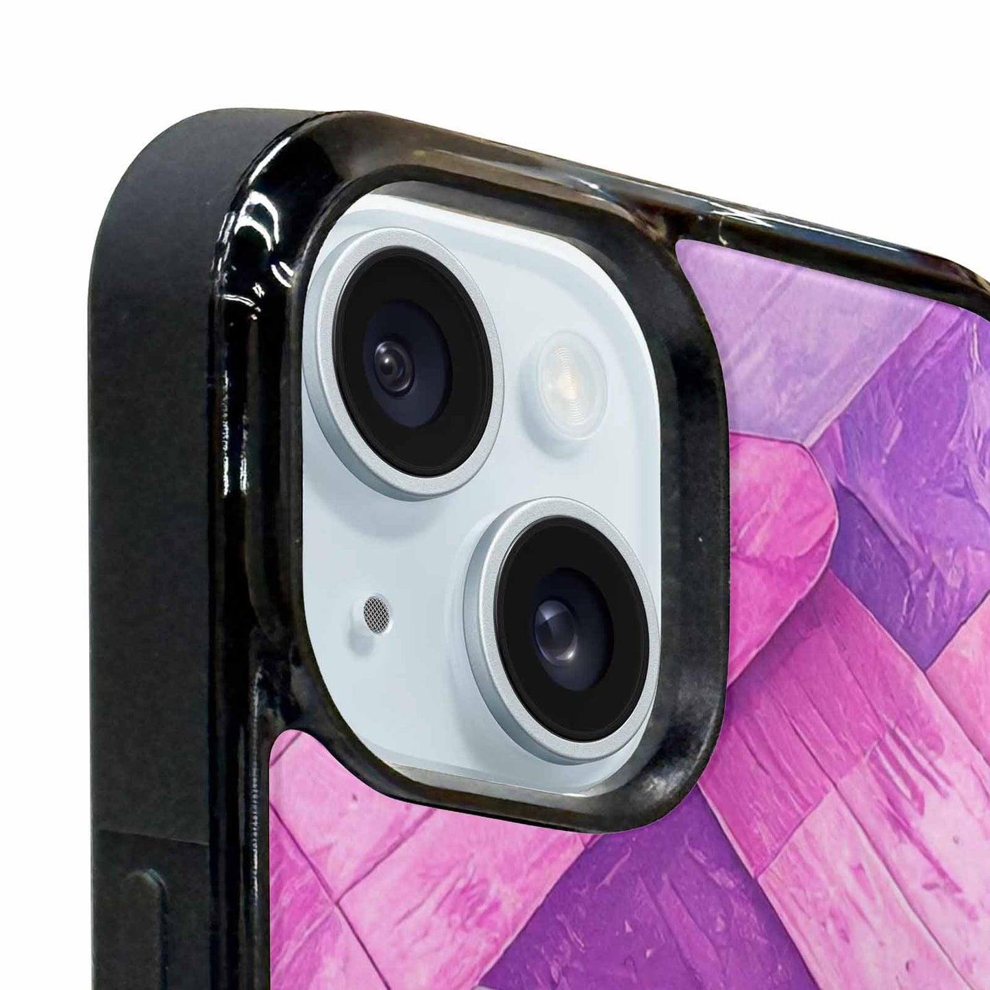 iPhone 15 Case — Bisexual Flag Color Theme Small Rainbow, Custom Designed Case Cover