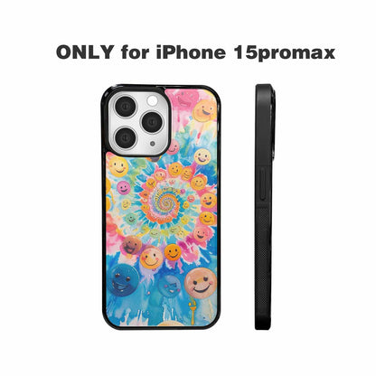 iPhone 15 Pro Max Case — Smiley Facessmiley Faces Tie D, Custom Printed Phone Case