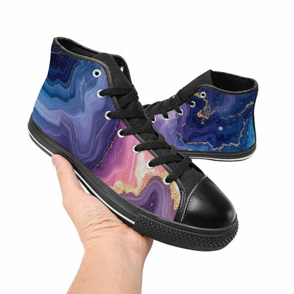 WOMEN'S Marble Galaxy High Top Canvas Dreamcore Custom Sneakers